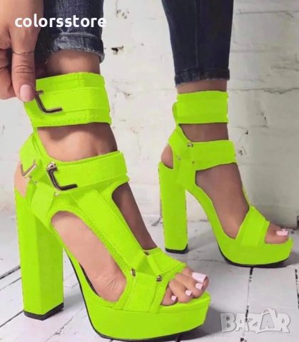 Сандали на ток - неон - R1L9213-6