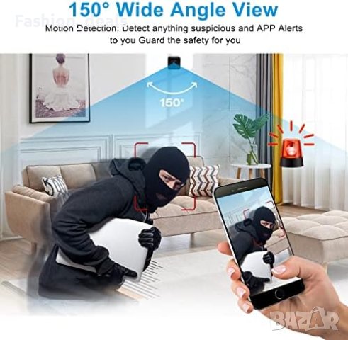 Нова Шпионска мини скрита камера за сигурност наблюдение охрана дом 4K HD, снимка 7 - Други - 41427455