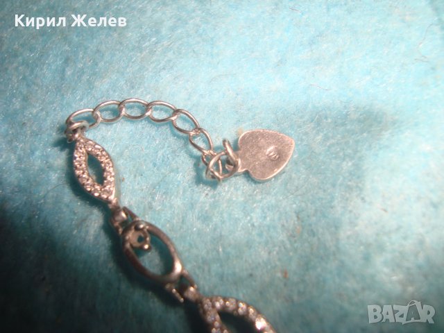 СКЪПОЦЕННА ДИЗАЙНЕРСКА АРТ ГРИВНА РОДИРАНО СРЕБРО 925 с ИНКРУСТИРАНИ НЕЖНИ КАМЪЧЕТА ЦИРКОН 25885, снимка 11 - Гривни - 35868924
