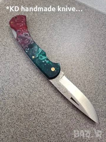 Сгъваем нож ръчно изработен, снимка 2 - Ножове - 48040073