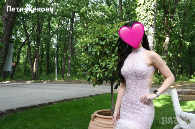 Елегантна вечерна рокля Tyra на марката RADICHEV, носена само 4 часа. Цвят розов., снимка 5 - Рокли - 52591564