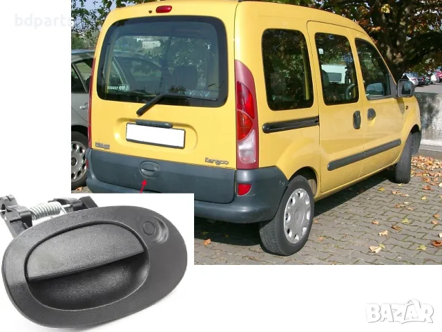 Външна дръжка за багажник, Renault, Kangoo I, С Единична врата, Черен, снимка 3 - Части - 56141558