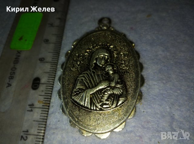 СТАРА ГРЪЦКА ИЗТОЧНОПРАВОСЛАВНА СРЕБРИСТА МЕТАЛНА НАГРЪДНА ИКОНКА 38832, снимка 10 - Антикварни и старинни предмети - 42116460