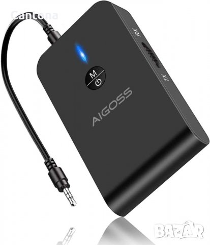 Aigoss Bluetooth 5.0 предавателен/приемник, безжичен аудио адаптер, 3,5 mm Bluetooth адаптер, aptX н, снимка 1 - Ресийвъри, усилватели, смесителни пултове - 40119472
