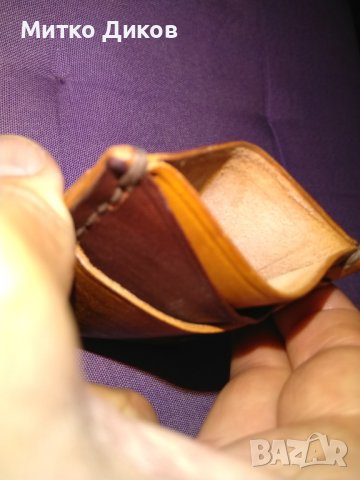 Калъвче дебело за карти документи отлично  -естествена кожа 93х75мм 5 прегради, снимка 3 - Портфейли, портмонета - 41781493