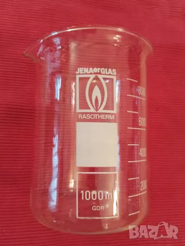 Бехарова чаша 1000 мл JENA,ГДР. , снимка 2 - Лаборатория - 47979328