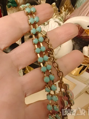 Нежна гривна с ларимар разпродажба, снимка 3 - Гривни - 49743566