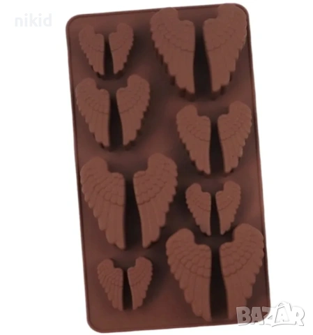 Чифт малки големи крила силиконов молд форма шоколад фондан шоколад гипс бонбони декор, снимка 2 - Форми - 53136325