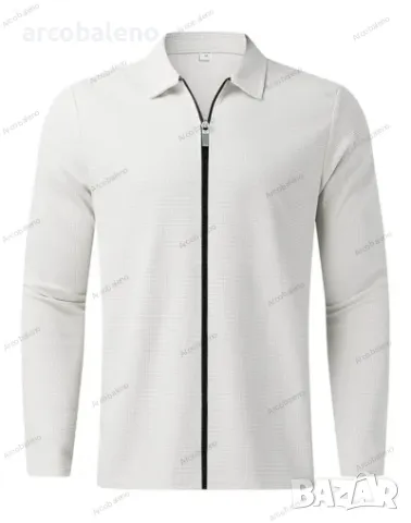 Мъжко яке с вафлен цип и с ревер, 5цвята , снимка 3 - Якета - 48929676