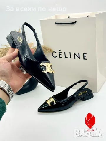 Celine Дамски Черни Обувки С Нисък Ток Код SEM-179