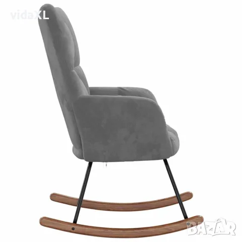 vidaXL Люлеещ стол, тъмносив, кадифе, снимка 5 - Столове - 56146879