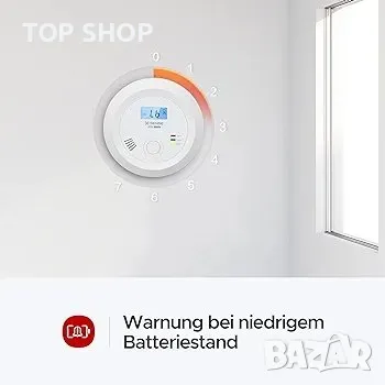 X-Sense CO детектор със сменяема батерия и LCD дисплей, снимка 4 - Друга електроника - 48792548