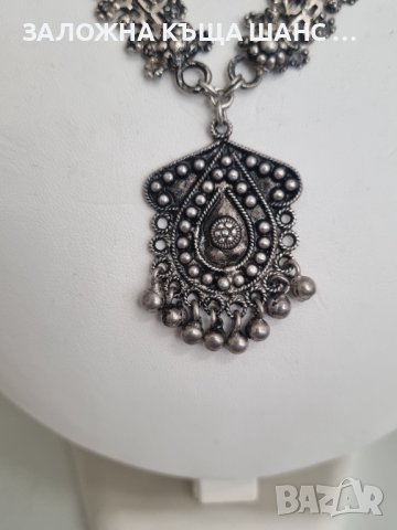 Старо сребърно ръчно изработено колие, снимка 2 - Колиета, медальони, синджири - 41630587
