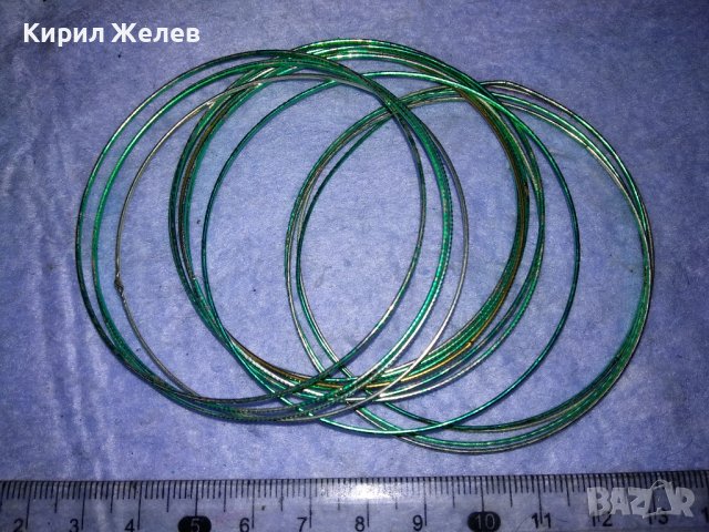 КОМПЛЕКТ СТОМАНЕНИ ЛАКИРАНИ ЗЕЛЕНИ ОРНАМЕНТИРАНИ ГРИВНИЧКИ 37496, снимка 10 - Гривни - 40856377