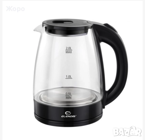 Електрическа Кана ЕК-1800G, 2 Литра, 1500 W, Термоустойчиво стъкло