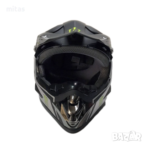 Кросова каска MONSTER, Full Face, DOT, Размер: S/M - Вело, Мото, Скутер, Бъги, АТВ, снимка 5 - Аксесоари за велосипеди - 47045285