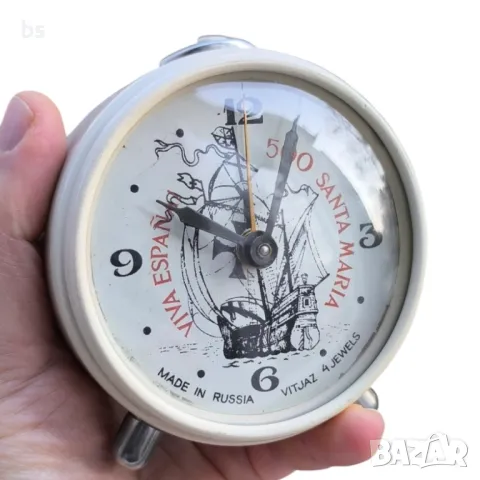Ретро будилник Vitjaz Viva Espana /обслужен/, снимка 2 - Антикварни и старинни предмети - 49073610