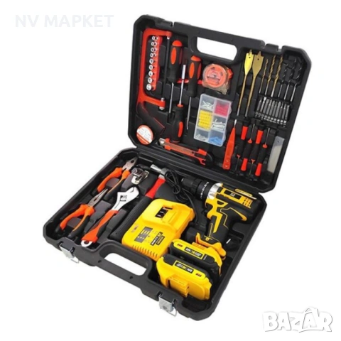 Комплект ударна бормашина, 111 аксесоара, 24 V, 5 Ah, снимка 3 - Бормашини - 53850758