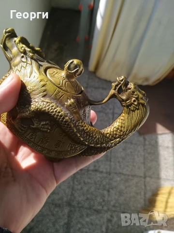 Бронзов чайник-86, снимка 6 - Антикварни и старинни предмети - 53768388