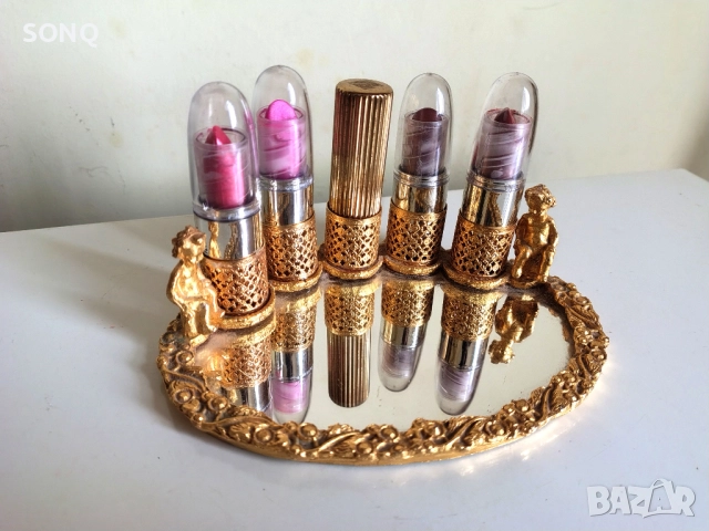 Прекрасна Позлатена Поставка За Червила, снимка 2 - Други - 52125379