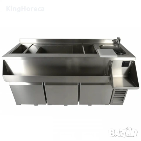 Хладилен плот - три врати, 280 литра, снимка 9 - Обзавеждане на кухня - 53229135