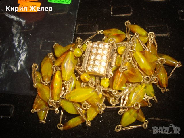 СТАРИННА АРТ ДЕКО ОГЪРЛИЦА от МУРАНО и БРОНЗ ЦВЕТНО ВЕНЕЦИАНСКО СТЪКЛО РЕТРО АРТ БИЖУ РЯДКО 24328, снимка 13 - Антикварни и старинни предмети - 33957553