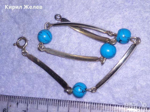 ДИЗАЙНЕРСКА МАРКОВА СРЕБЪРНА ГРИВНА с ЕСТЕСТВЕН ШЛИФОВАН ТЮРКОАЗ СРЕБРО 925 - ЧАСТ от КОМПЛЕКТ 38888, снимка 10 - Гривни - 41741060