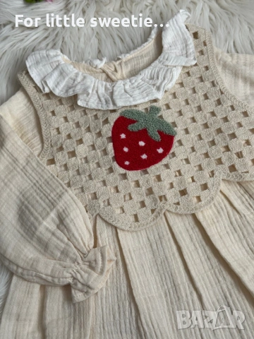 Муселинова рокличка в нежен цвят 🤍 , снимка 2 - Бебешки рокли - 53824938