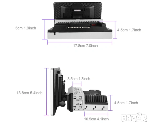 Мултимедия, 9" с Андроид, Carplay, Android Auto, единичен дин, навигация, за кола, автомобил, WAZE, снимка 3 - Аксесоари и консумативи - 53703144