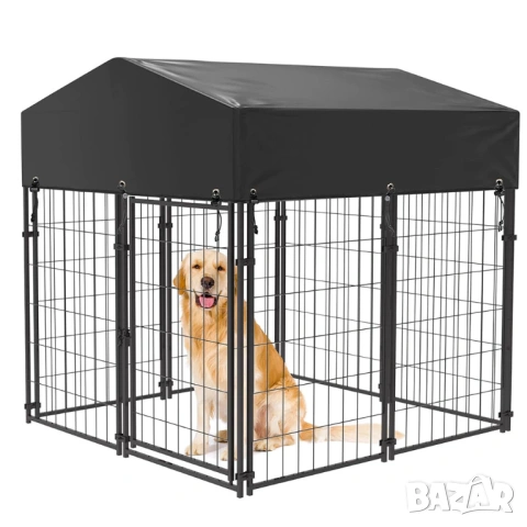 Голяма дворна клетка за куче с покрив / Метално заграждение за куче, снимка 4 - За кучета - 53062251