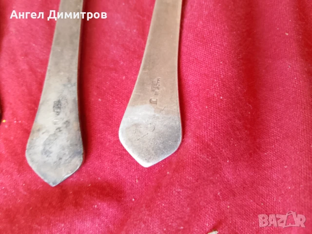 СССР 6 лъжици посребрени с кутия , снимка 5 - Антикварни и старинни предмети - 50537515