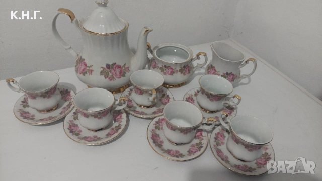 Стар български порцелан за чай, снимка 5 - Сервизи - 53249066