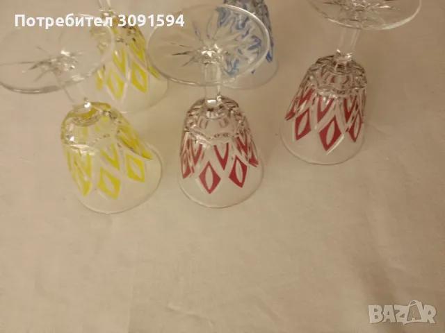 Комплект от 5  винтидж чаши за ликьор VMC Reims French- 120 мл, снимка 3 - Антикварни и старинни предмети - 47935819