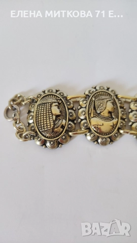 Гривна от златист метал в египетки стил, снимка 3 - Гривни - 51801357