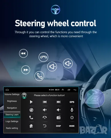VAG 10" 2-DIN 1280x720 QLED мултимедия с Android 12, RDS, 2GB/32GB, CarPlay AndroidAuto, снимка 16 - Аксесоари и консумативи - 47394011