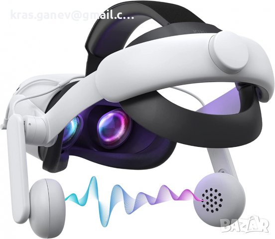 KIWI дизайн Аудио лента за уши, съвместима с аксесоари Quest 2, лента за глава със слушалки за подоб