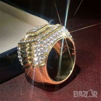 Мъжки пръстен с бели топази, снимка 4 - Пръстени - 41901701