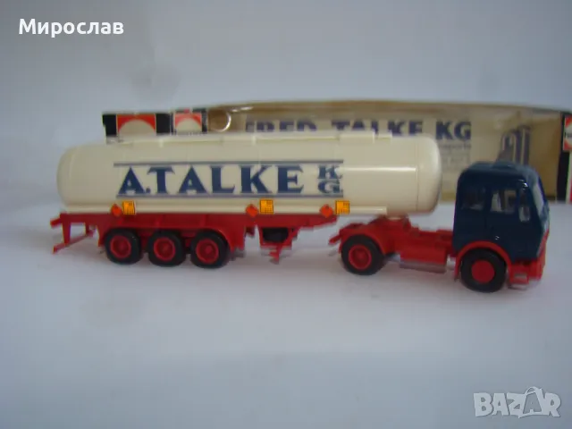 HERPA H0 1/87 MERCEDES КАМИОН МОДЕЛ ТИР ЦИСТЕРНА КОЛИЧКА, снимка 4 - Колекции - 48418405