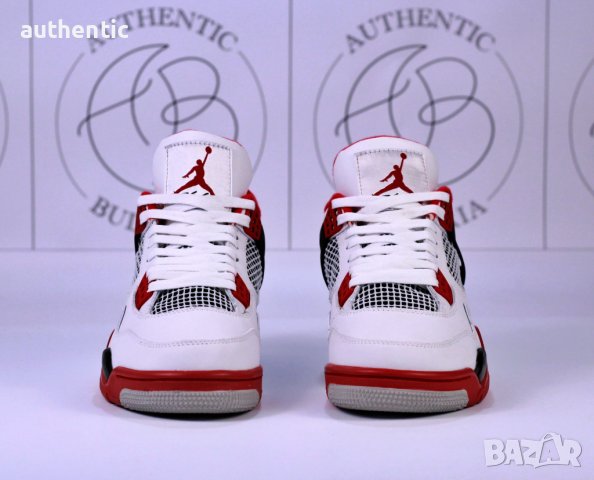 Nike Jordan Retro 4 UniversityBlue, Off-White, Fire Red, Metallic Red, снимка 15 - Маратонки - 34137530
