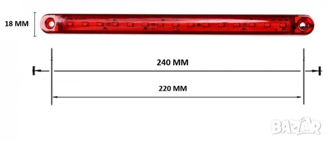 5 броя габарити 15 LED 12/24V червени 15 диода супер силни , снимка 3 - Аксесоари и консумативи - 34141565