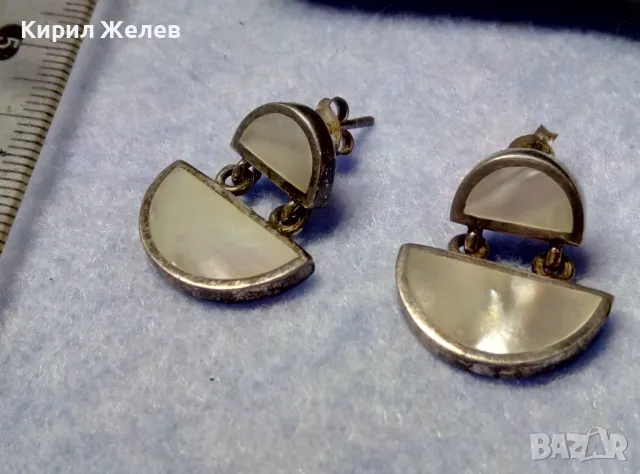 ПРЕЛЕСТНИ ВИНТИДЖ АРТ СЕДЕФЕНИ СРЕБЪРНИ ОБЕЦИ СРЕБРО 925 МАЙСТОРСКА РЪЧНА РАБОТА 49573, снимка 9 - Обеци - 50416498