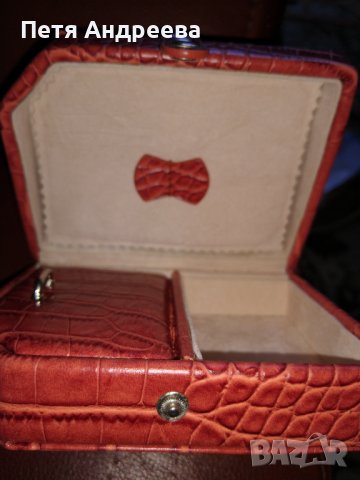 Кутия за бижута облицована с червена еко кожа, снимка 2 - Други - 40272595