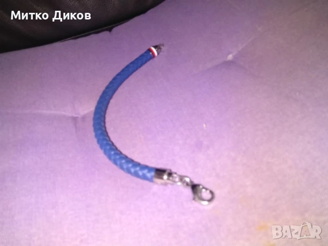 Tommy Hilfiger гривна естествена кожа нова синя оригинална, снимка 11 - Гривни - 51093889