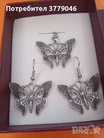 Комплект колие и обици , снимка 4 - Бижутерийни комплекти - 50386490