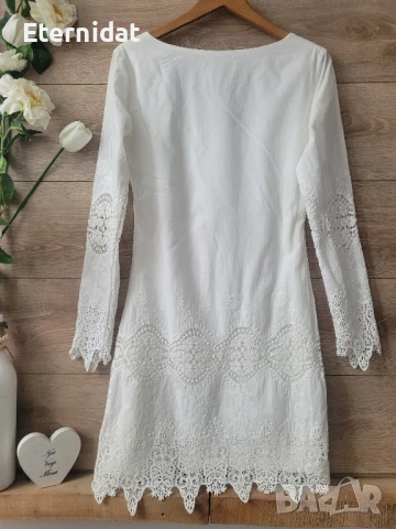 Бяла рокля рязана дантела , снимка 8 - Рокли - 50726604