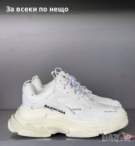 Triple S All-Over Logo White Унисекс👟Мъжки Бели Маратонки👟Дамски Спортни Обувки Код SEM-451, снимка 7 - Маратонки - 55871367