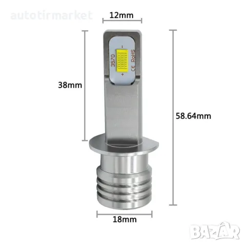 LED крушки за халоген H1 мини – NA017-H1, снимка 3 - Аксесоари и консумативи - 56053252