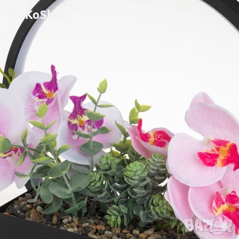 Орхидея с LED осветление-30х10х30 см./декорация с орхидея, снимка 4 - Изкуствени цветя - 51859700