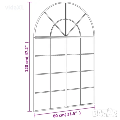 vidaXL Стенно огледало, черно, 80x120 см, арка, желязо, снимка 7 - Огледала - 56146718