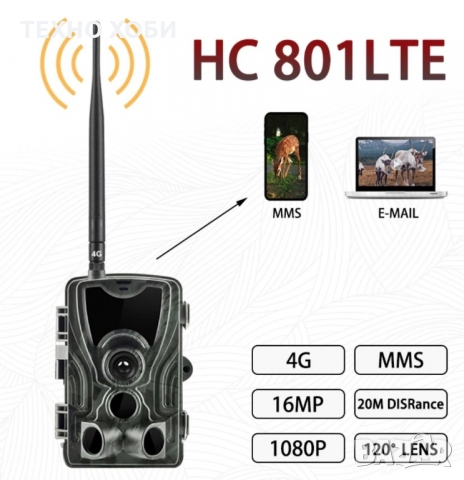 ЛОВНА КАМЕРА SUNTEK HC-801 LTE С ИНФРАРЕД  ЗА НОЩНО ЗАСНЕМАНЕ ВИДЕО MMS EMAIL ВОДОУСТОЙЧИВА, снимка 2 - Камери - 36044903